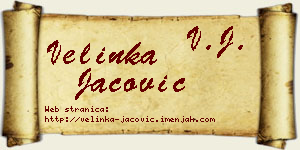 Velinka Jačović vizit kartica